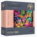 Gra puzzle drewniane 1000 elementów Kolorowy kot