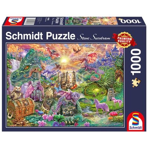 PQ Puzzle 1000 el. Zaczarowana kraina smoków