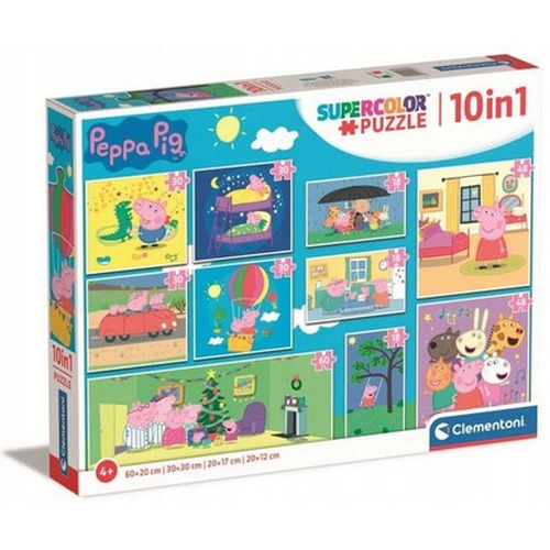 Puzzle 10 w 1 Super Kolor Świnka Peppa