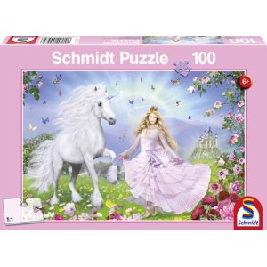 Puzzle 100 el. Księżniczka i jednorożec