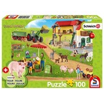 Puzzle 100 el. SCHLEICH Ekologiczna żywność + figurka