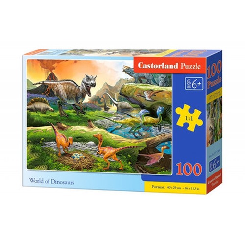 Puzzle 100 elementów - Świat dinozaurów