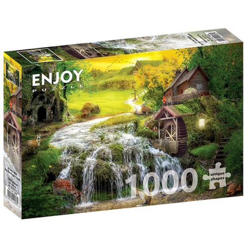 Puzzle 1000 el. Chatka z młynem wodnym