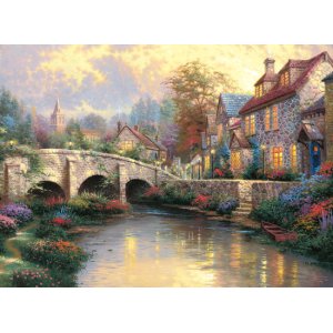 Puzzle 1000 el. THOMAS KINKADE Na starym moście