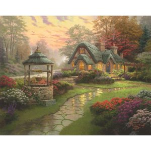 Puzzle 1000 el. THOMAS KINKADE Dom ze studnią