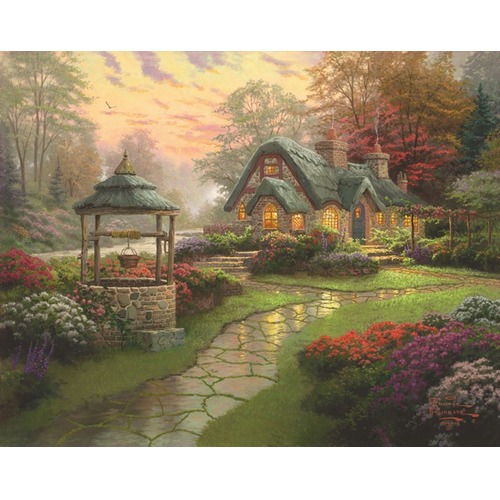 Puzzle 1000 el. THOMAS KINKADE Dom ze studnią