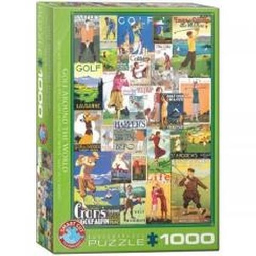 Puzzle 1000 Stare plakaty - Golf dookoła świata