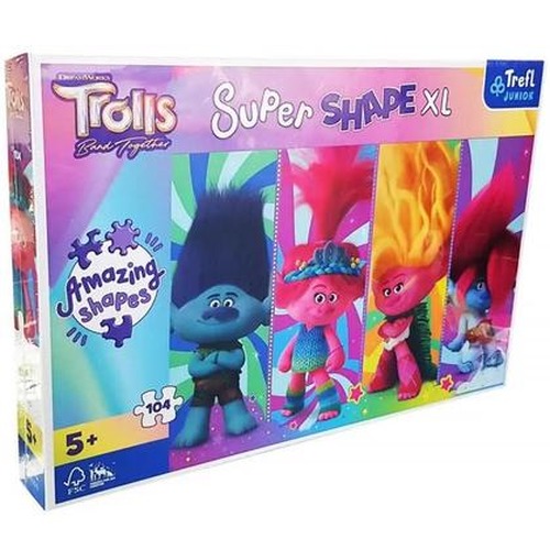 Puzzle 104 Super Shape XL Zabawy z Trollami TREFL