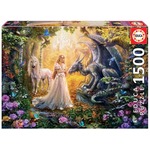 Puzzle 1500 el. Smok, księżniczka i jednorożec