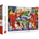 Puzzle 1500 elementów Kociaki na sofie