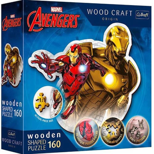 Puzzle 160 elementów Puzzle drewniane konturowe Odważny Iron Man