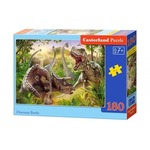 Puzzle 180 elementów - Walka dinozaurów