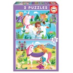 Puzzle 2 x 20 el. Jednorożce i wróżki