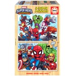 Puzzle 2 x 25 el. Marvel Super Hero Adventures (drewniane)