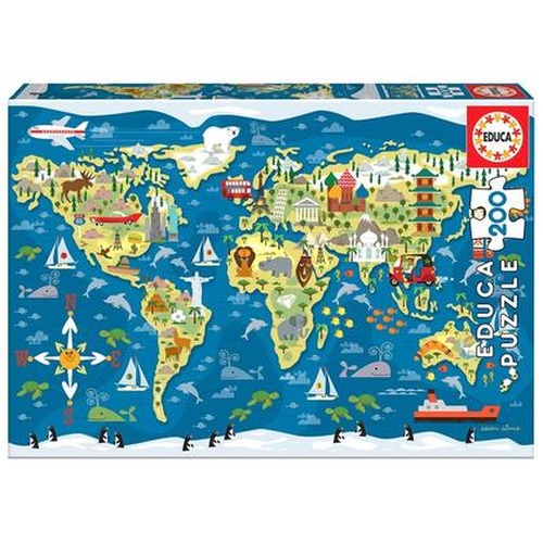 Puzzle 200 Mapa świata G3