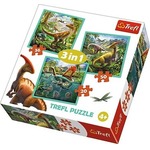 Puzzle 3w1 - Niezwykły świat dinozaurów