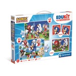 Puzzle 48 + 36 + Memo + 6 klocków Edukit Sonic