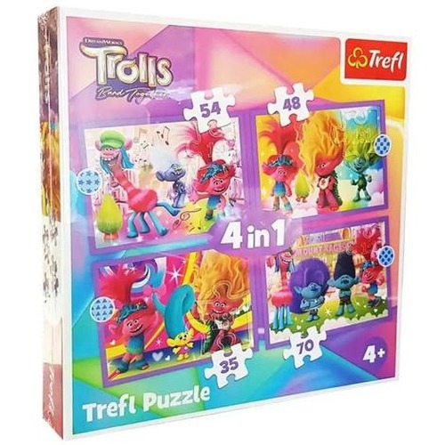 Puzzle 4w1 Trefliki na wakacjach TREFL