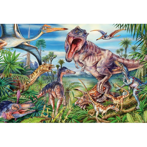 Puzzle 60 el. Wśród dinozaurów