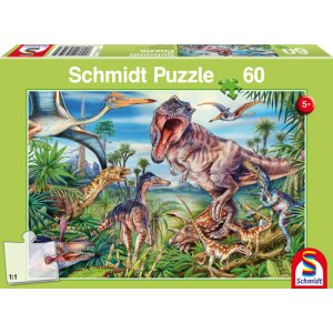 Puzzle 60 el. Wśród dinozaurów